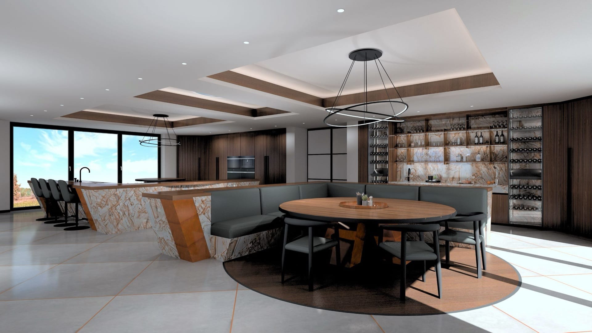 Mod Kitchen in dark wood, by Chris Mitchell